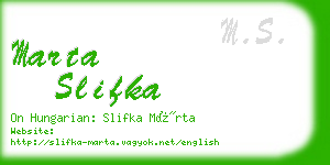 marta slifka business card